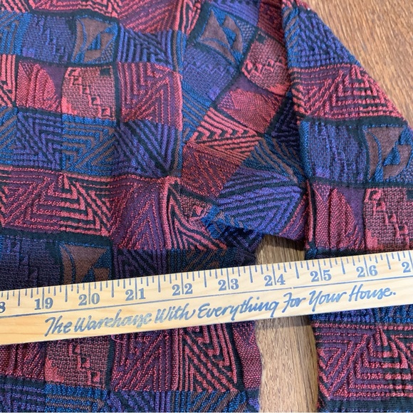 Jhane Barnes Geometric Pullover Wool Multicolor Textured VTG M knit grandpa - Picture 7 of 7